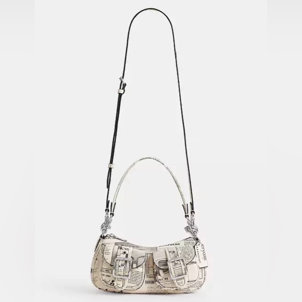 Coach | Modern Ashton Shoulder Bag in Newspaper Print Cream/Black